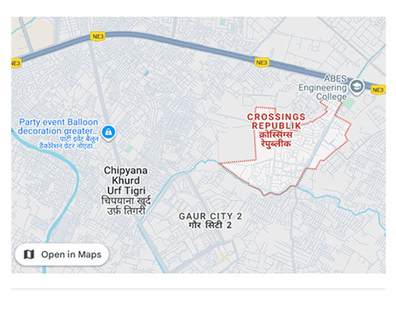 Gaur New projects Crossing Republik Location map